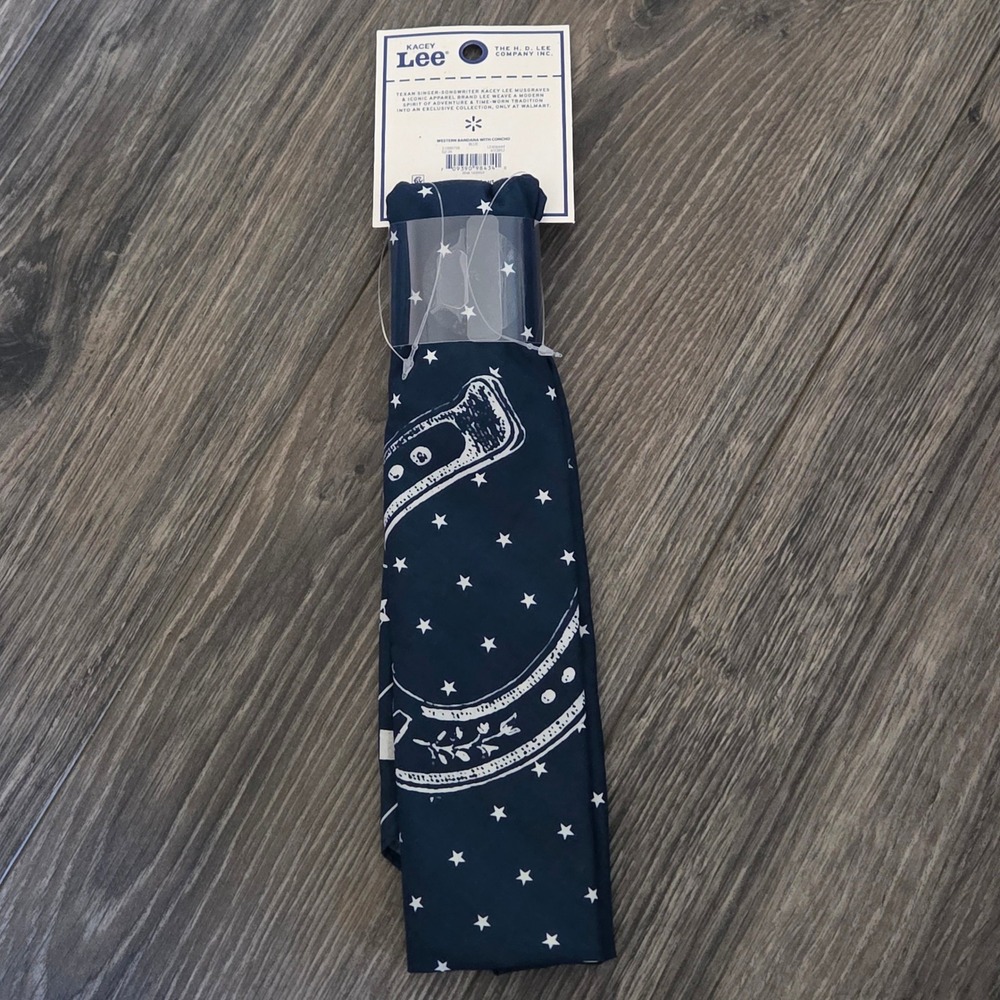 Lee x Kacey Musgraves Bandana with Concho Unisex Cotton Red Navy Western Cowgirl - Picture 13 of 15